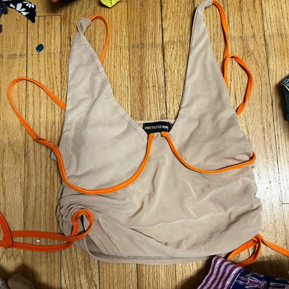 Pretty Little Thing Beige and Orange Top